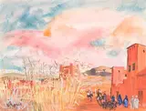 Le retour du berger et son troupeau by Stéphane Magnard, Aquarelle sur papier encadrée signée en bas à gauche, sold Jun 2020