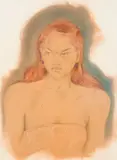 Portrait de jeune tahitienne by Serge Gres, 1936, Aquarelle et gouache sur papier encadrée, sold Jun 2020