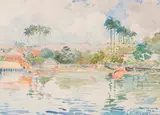 Vue de Martinique by Charles Albert Wulffleff, 1924, Aquarelle sur papier encadrée, sold Jun 2020