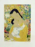 La maternité by Le Pho, Lithographie éditée par la galerie Romanet, Paris vers, sold Mar 2020