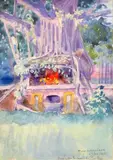 Hué - Sur le canal de Phu Cam by François Marie de Marliave, Aquarelle sur papier encadrée signée, sold Mar 2020