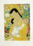 Maternité by Le Pho, Lithographie sur papier encadrée numérotée, sold Oct 2019
