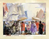 Pierre Poivre à Tourane et aux terres d'Annam by Ch. D. Fouqueray, Aquarelle sur papier encadrée titrée dans la marge, sold Oct 2019