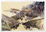 Le marché à Hoï-an by Nguyen Tuan, Aquarelle sur papier encadrée située, sold Oct 2019