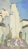 Marakech by Stéphane Magnard, Aquarelle et gouache sur papier encadrée signée en bas à droite et situé en bas à gauche, sold Sep 2019