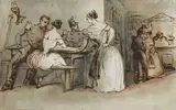 Les entraineuses by Constantin Guys, Plume et encre brune, aquarelle sur traits de crayon noir, sold Mar 2023