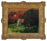 Les chevaux by Henri Jules Charles de Groux, Pastel, sold Mar 2026