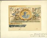 Détail d’un milieu d’un dessous de fenêtre par Cotelle de Meaux dans la chambre à coucher d’Anne d’Autriche by Eugène Delacroix, Aquarelle sur traits de crayon noir, sold Mar 2026