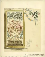 Détail d’un bas de panneau de by Eugène Delacroix, Aquarelle sur traits de crayon noir, sold Mar 2026