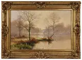 Brume matinale sur la rivière by Albert Rigolot, Pastel sur toile, sold Mar 2026