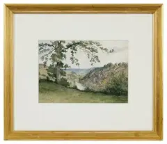 La Sarthe Saint-Céneri by Henri Harpignies, Aquarelle sur papier double-face, sold Mar 2026