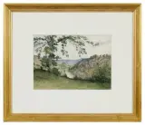 La Sarthe Saint-Céneri by Henri Harpignies, Aquarelle sur papier double-face, sold Mar 2026