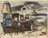 Orage à Ibiza by Frances Hodgkins, vers 1933, Aquarelle sur papier, sold Dec 2021