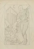 Concerto di maschere Matita su carta, firmato G. Severini in basso a destra. Inscrizioni in francese riportanti i colori scelti. Con cornice Concert de masques by Gino Severini, Crayon sur papier, sold Nov 2021