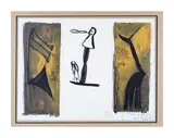 Composition by Gérard Garouste, Lithographie signée en bas à droite, sold Oct 2021
