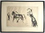 Dresseur et cheval by Adrienne Jouclard, Encre et rehaut de gouache blanc, sold Apr 2024