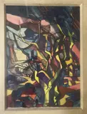 Paysage cubiste by Gabriel Robin, Aquarelle sur papier signée en bas à droite, sold Apr 2024