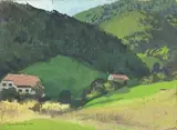 Au pied du Baerenkopf (Vosges) by André Lagrange, 1930, Gouache signée et datée en bas à gauche, sold Apr 2024