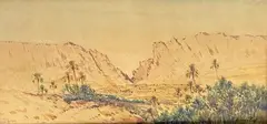 El Kantara by Alphonse Rey, Aquarelle située en bas à gauche, sold Apr 2024