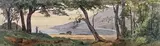 Arbres au bord de la mer by Gustave Villebesseys, 1864, Aquarelle signée et datée en bas à gauche, sold Apr 2024