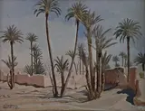 Palmiers à Marrakech by Olek Teslar, 1935, Gouache signée, sold Apr 2024