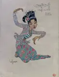 Danseuse birmane by Léa Lafugie, Gouache signée en bas à gauche, sold Apr 2024