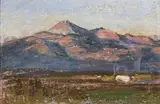 Paysage au Monte Calvo, circa 1845 by Paul Huet, Pastel, sold Feb 2024