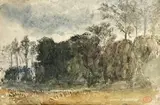 Lisière d'étang, impression de fin d'été by Paul Huet, Aquarelle, sold Feb 2024