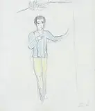 Jeune page by Marie Laurencin, Mine de plomb et crayons de couleurs sur papier, sold Feb 2024