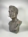 Buste d'homme à la moustache, Paris by Léopold Bernhard Bernstamm, 1905, Epreuve en bronze à patine brun nuancé, sold Feb 2024