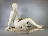 Modèle assis by Charles Gadenne, 1942, Plâtre patiné signé, sold Feb 2024