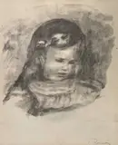 Claude Renoir, la tête baissée. c.1904 by Pierre-Auguste Renoir, Lithographie avec la griffe de l'artiste en bas à droite, sold Nov 2023