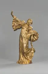 La danseuse au cothurne by Agathon Léonard, Epreuve en bronze à patine dorée, sold Nov 2023