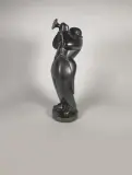 Le trompettiste by Ferdinand Parpan, Epreuve en bronze à patine brun nuancé, sold Nov 2023