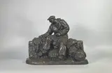 Pêcheur aux casiers et aux filets by François Méheut, Epreuve en bronze à patine brun nuancé, sold Nov 2023