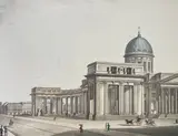 [Dessinateur] La cathédrale de Kazan, 1821. Dessinée sur pierre par Nitz. Lithographiée à l'État-Major de S.M.I by Angelo Toselli, Lithographie rehaussée, sold Oct 2023