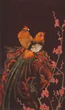 Les coqs by Van Ha Tran, Panneau de laque signé en bas à droite, sold Oct 2023