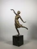 Danseuse orientale by Joé Descomps, Epreuve en bronze à patine vieil or, sold May 2023