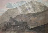 La montagne de l’Athos, aout 1917 by Paul Jouve, Encre de chine, aquarelle et rehauts de pastel signée Jouve en bas à gauche, sold Apr 2023