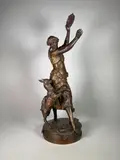 Esméralda dansant by Édouard Houssin, Epreuve en bronze à patine brun nuancé, sold Apr 2023