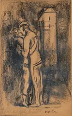 Le baiser by Théophile Steinlen, Pastel, sold Apr 2026