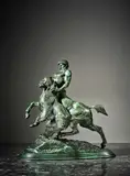 Centaure et ours by Emmanuel Frémiet, Bronze à patine vert antique, sold Apr 2026