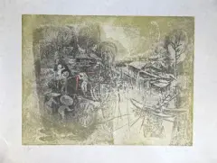 Village près d'un fleuve by Dang Lebadang, Lithographie, sold Jul 2026