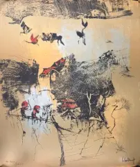 Maisons au bord de l'eau by Dang Lebadang, Lithographie, sold Jul 2026