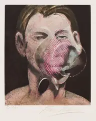 Portrait of Peter Beard by Francis Bacon, etching and aquatint on paper, sold Apr 2025