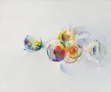 Study of Fruit by Louis le Brocquy, 1970, oil on canvas, sold Apr 2025