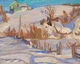 Winter, St. Tite des Caps by A. Y. Jackson, oil on board, sold Apr 2025