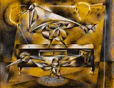 Two Birds by Jean Dallaire, 1952, gouache on card, sold Mar 2025