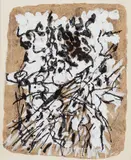 Sans titre by Jean Paul Riopelle, 1966, gouache on hammered wood, sold Mar 2025