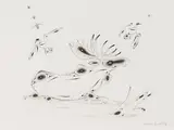 Moose & Ducks by Eddy Cobiness, 1993, watercolour on paper, sold Mar 2025